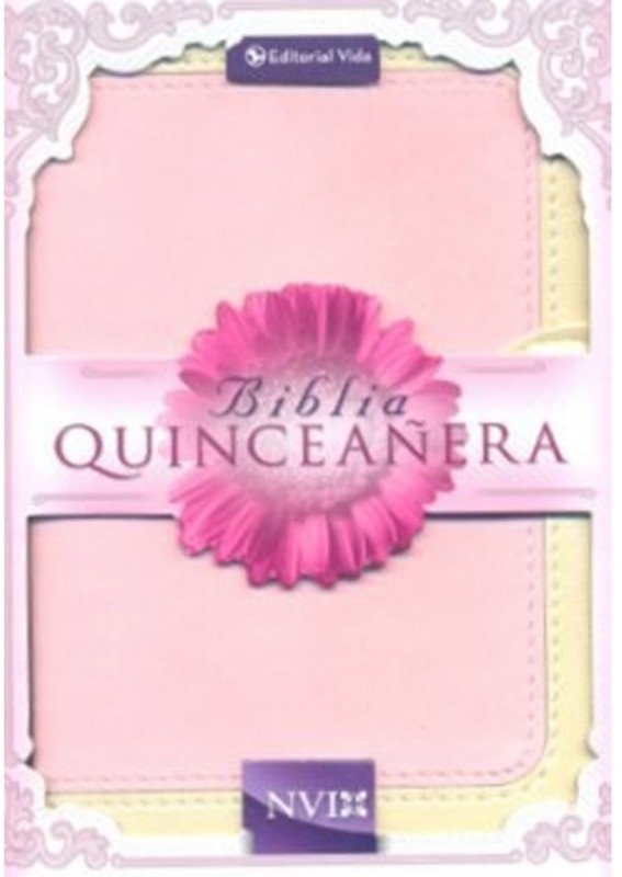 Biblia Quiceañera rosa blanco 