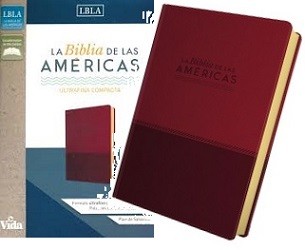 Biblia de  las Américas LBLA Ultrafina compacta simil piel  rojizo 
