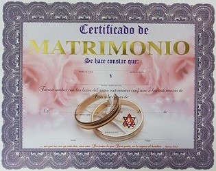 Certificado de matrimonio  pack 15 Unds.