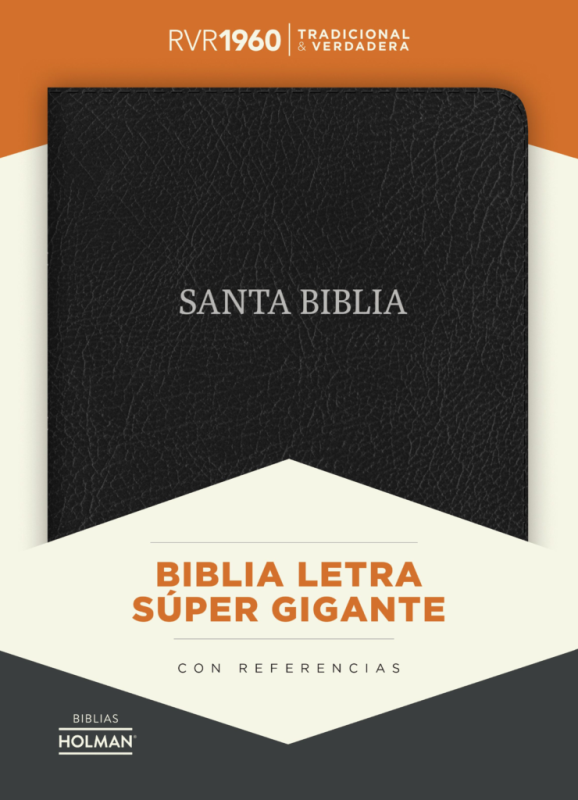  Biblia RVR 1960Letra Gigante negro piel fabricada