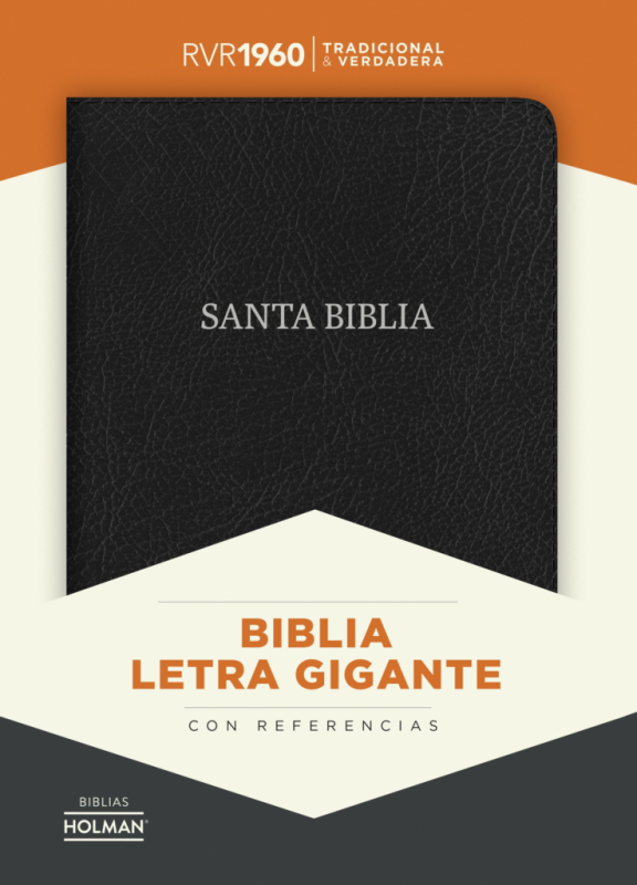  Biblia RVR 1960 Letra Gigante negro piel fabricada con índice