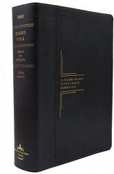Biblia de Estudio Diario Vivir RVR 1960 letra grande senti piel negro ónice